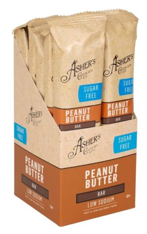 Asher's Sugar Free Peanut Butter Chocolate Bar 1.6oz 12ct